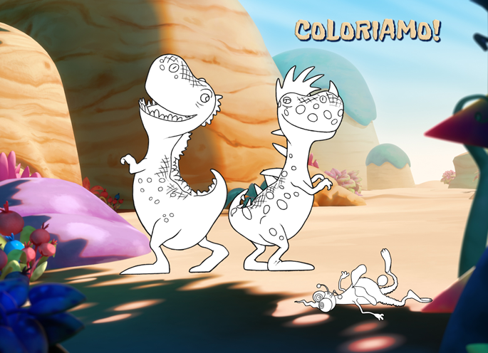 Dummysaurs gioca colora disegno